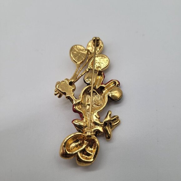 VTG 90s Napier Disney Enamel Gold Tone Minnie Mouse w/ Balloons Brooch Pin - Picture 4 of 6